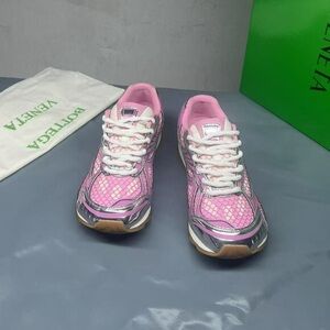 Bottega Veneta Pink and Silver Women's Sneakers